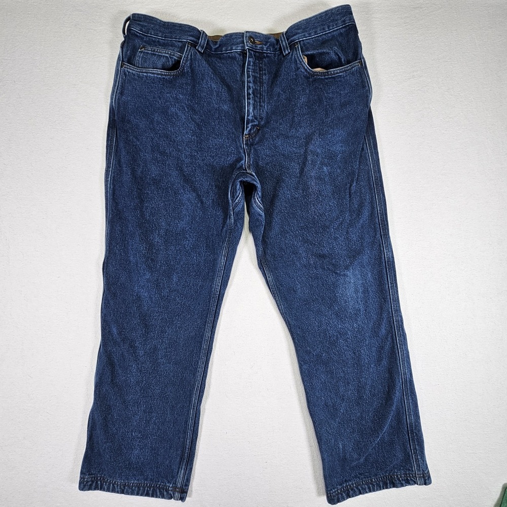 Duluth Trading Jeans Mens 42x30 Denim Lined Work Pants Five Pocket Heavy Duty